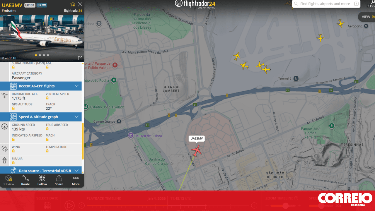 Emirates plane avoids collision on the runway at Lisbon Airport