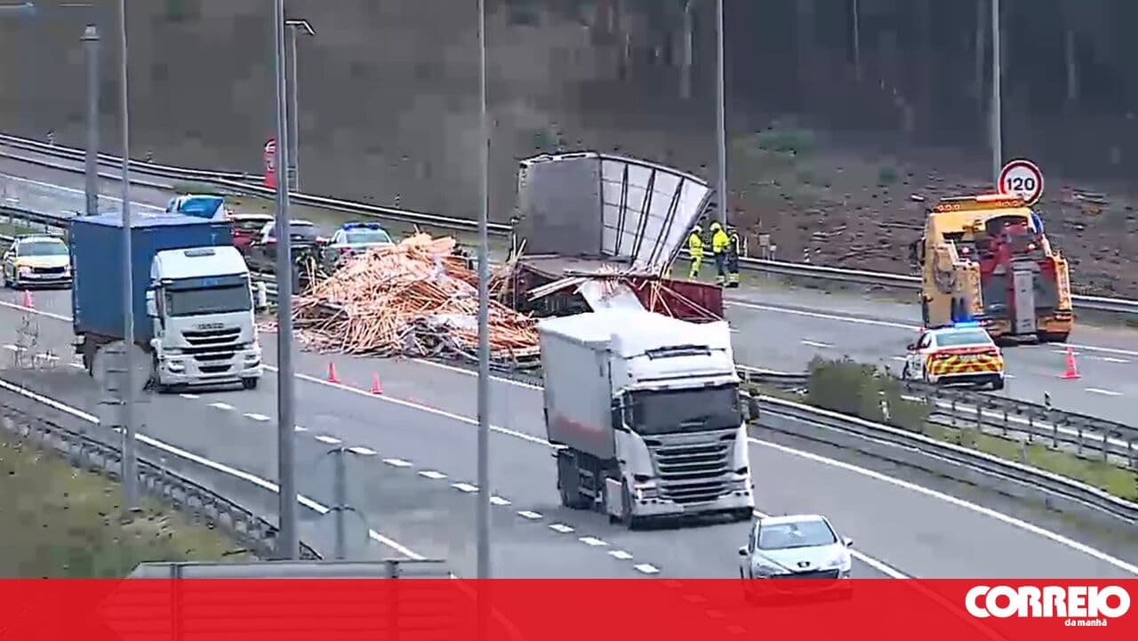 Lorry driver dies after crash on the A17 in Aveiro. Traffic disrupted