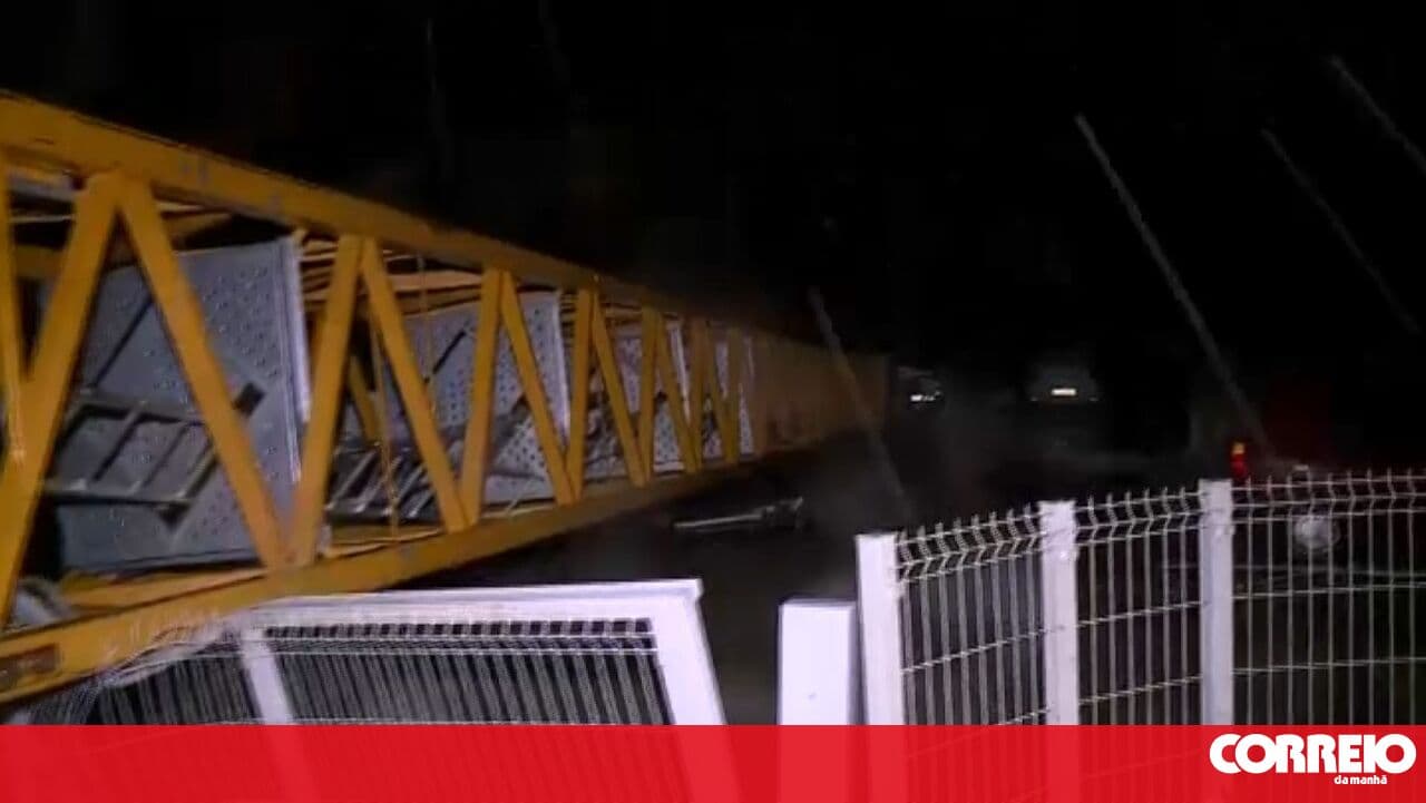 Large structures toppled in Leiria after Storm Kristin passed through