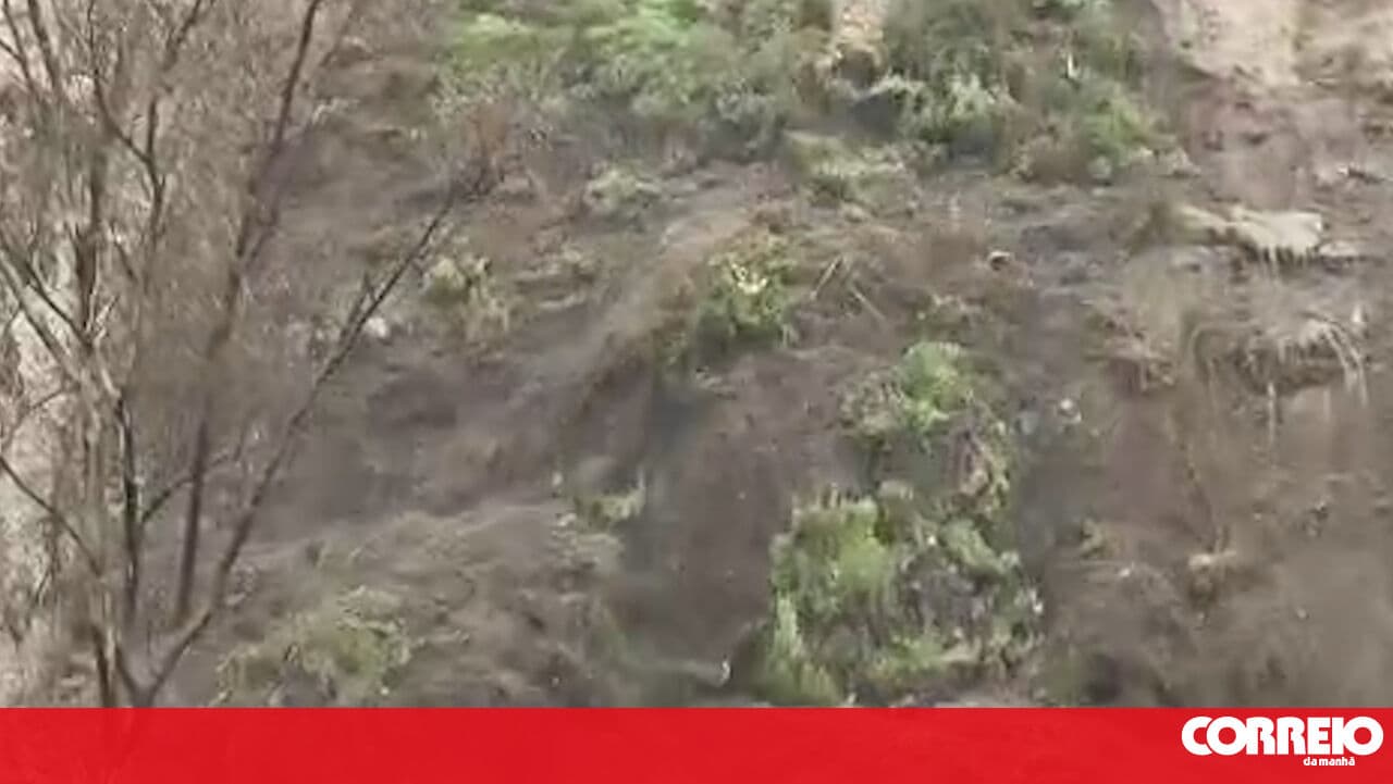 Partial landslide on the Costa de Caparica puts houses and vehicles at risk