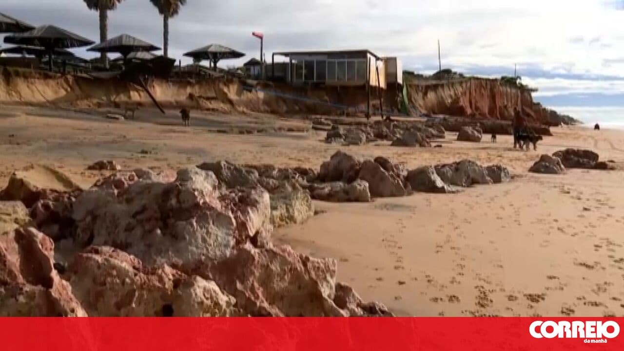 Repeated storms cause damage at Forte Novo beach in Quarteira