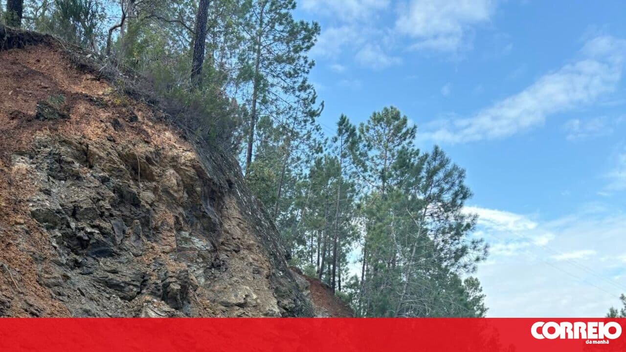 Slope landslide restricts traffic on the ER124 in Loulé