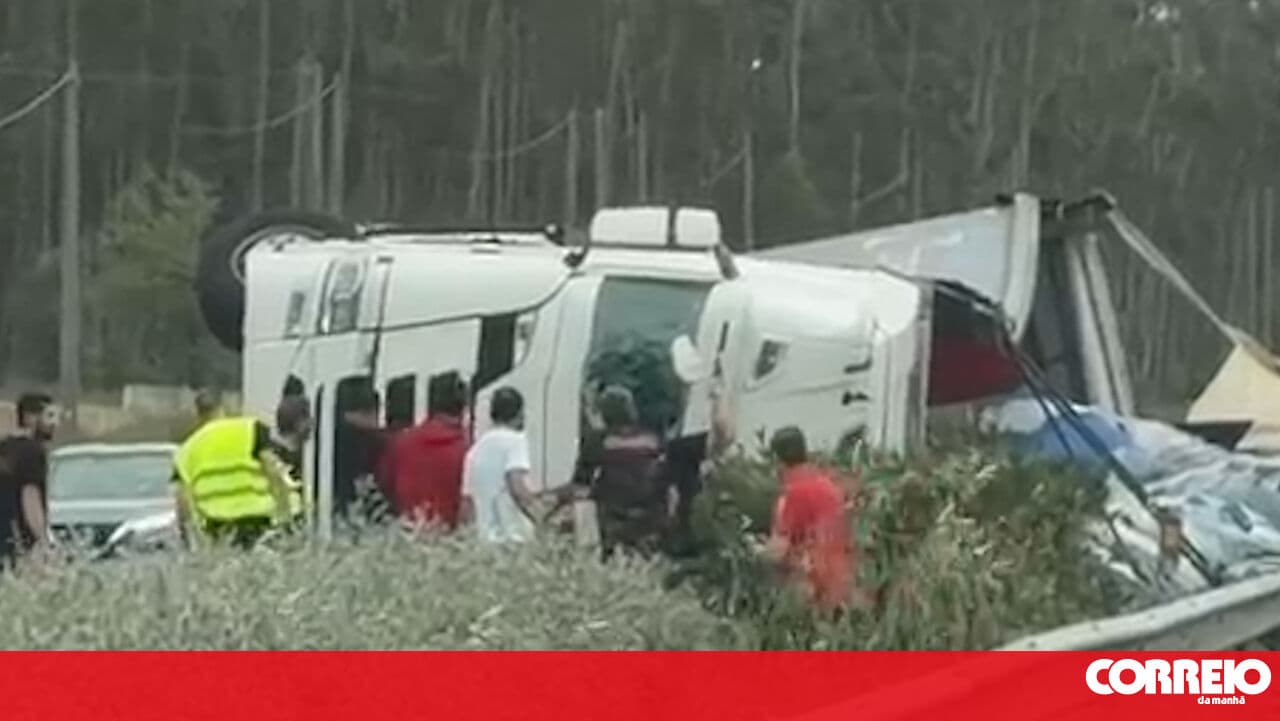 Tyre blowout causes beer truck to crash on the A1