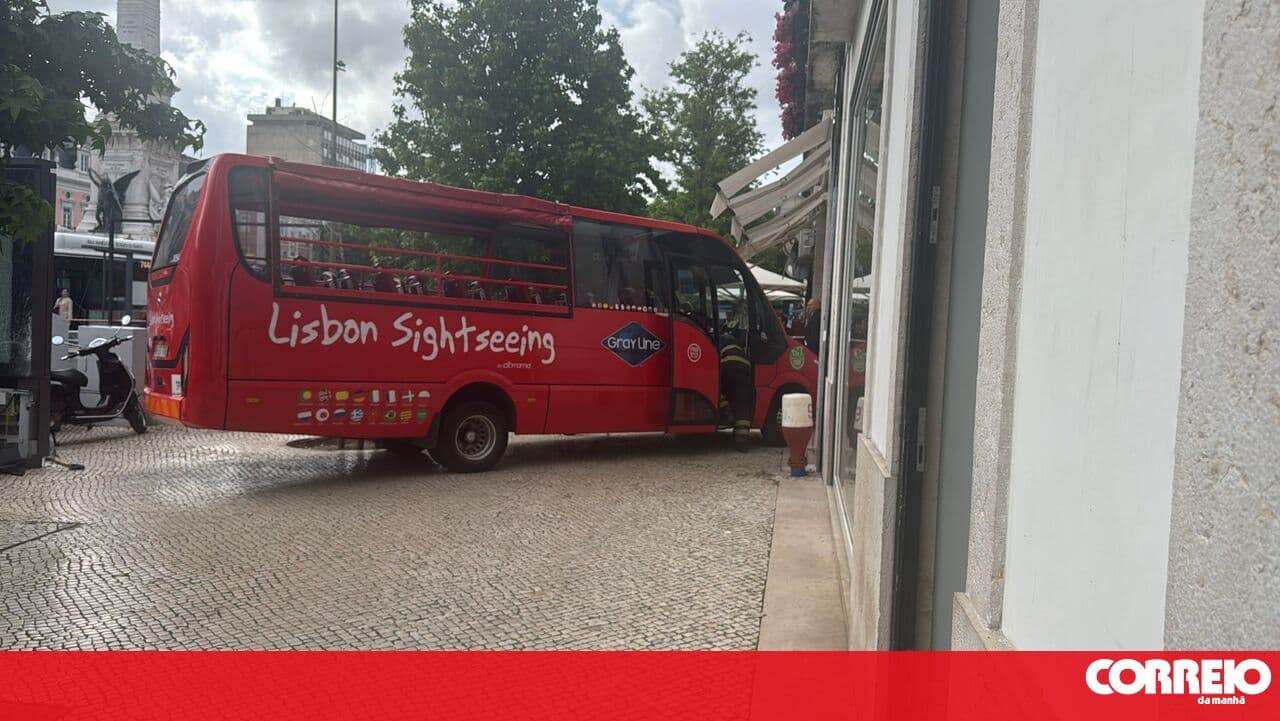 Images show emergency response at the scene where a tourist bus veered off the road and crashed into a shop in Lisbon