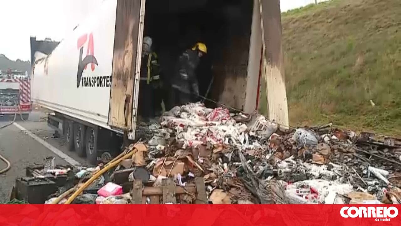 Traffic resumed on one lane of the A29 near Avanca following a truck fire