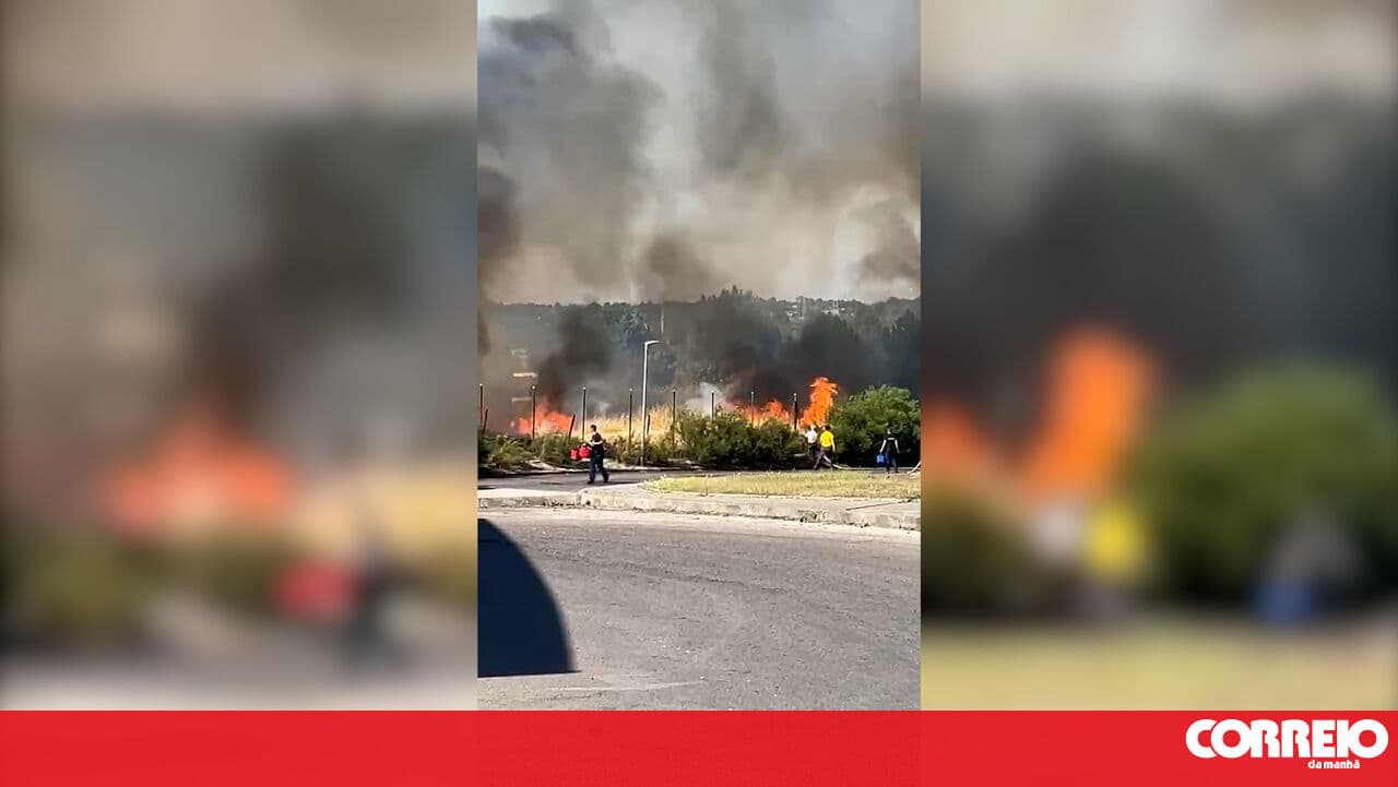 Fire breaks out in scrubland in Coina