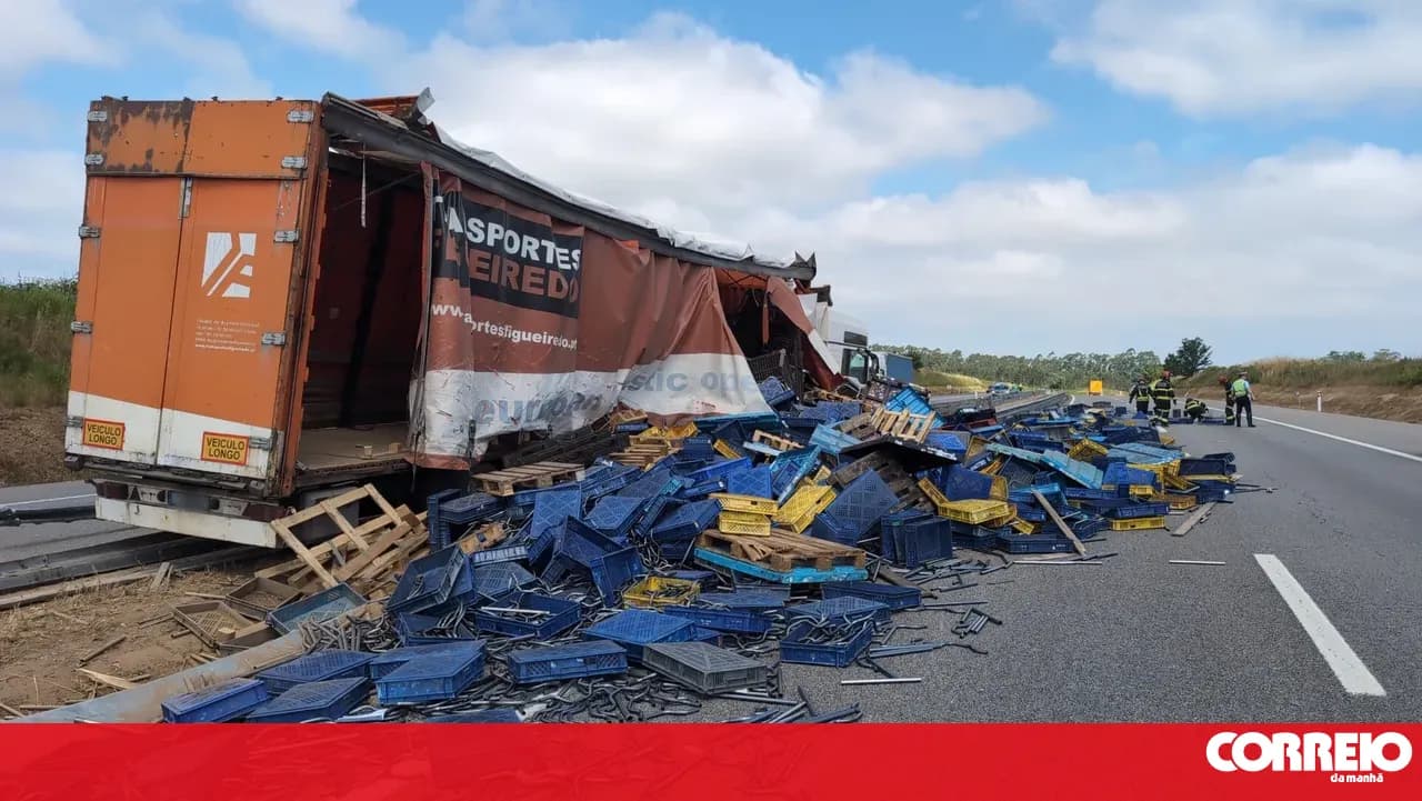 Truck crash disrupts traffic on the A29 in Estarreja