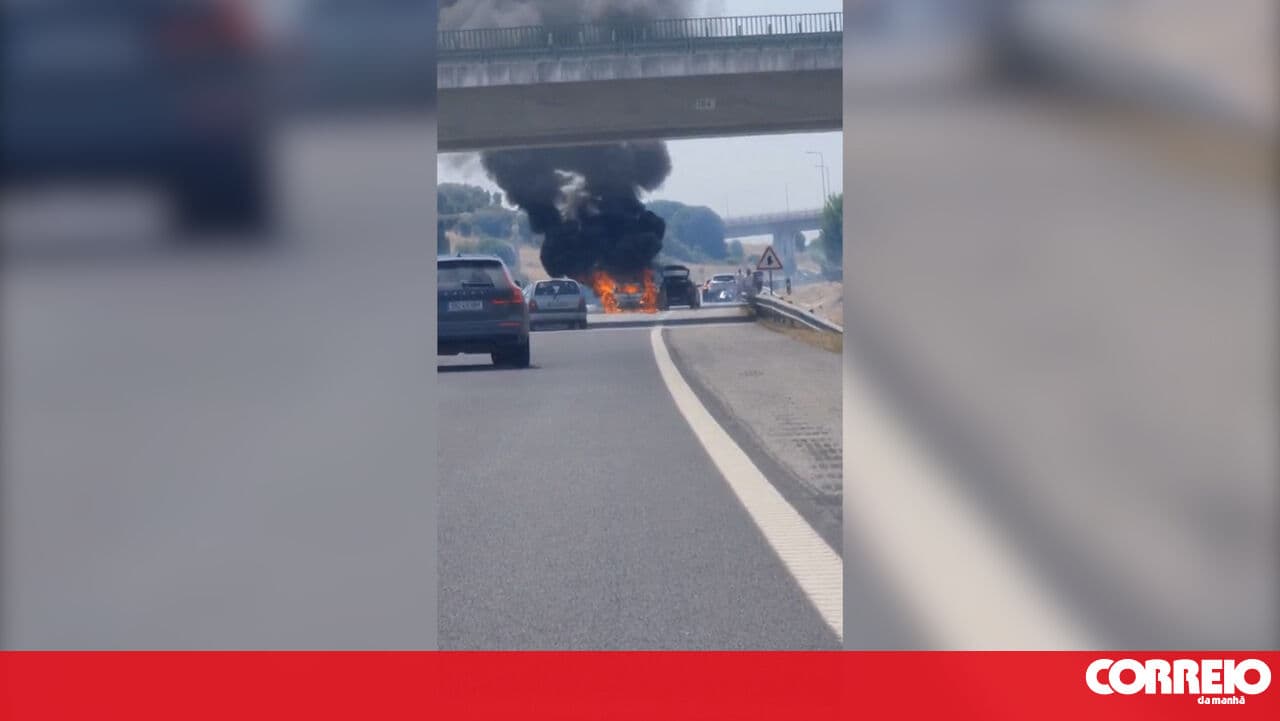 Vehicle catches fire after collision on the A2 in Grândola