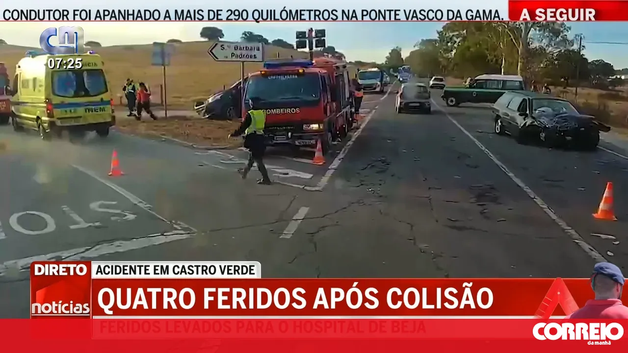 Four injured in collision in Castro Verde