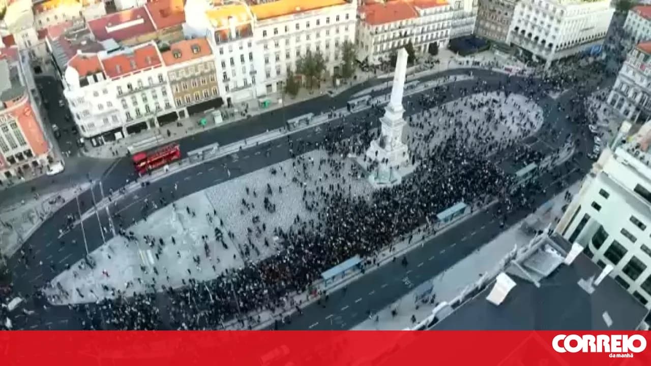 From Marquês de Pombal to Rossio: drone footage shows a wave of housing protest in Lisbon
