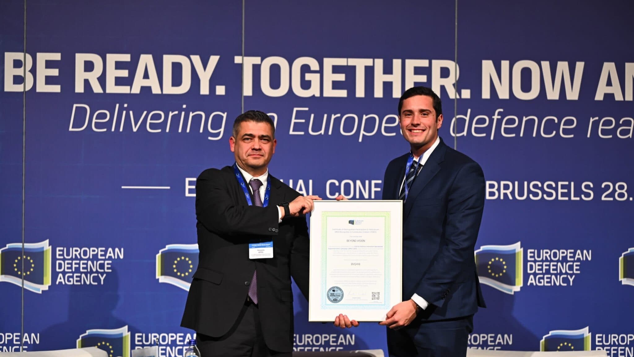 Beyond Vision drones recognised for participation in EDA operational exercise