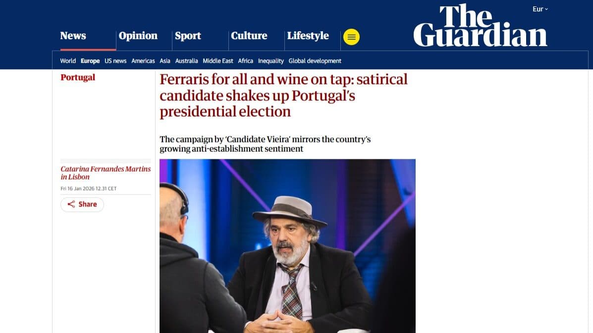 "Ferraris for everyone and free-flowing wine" — Manuel João Vieira reaches The Guardian homepage