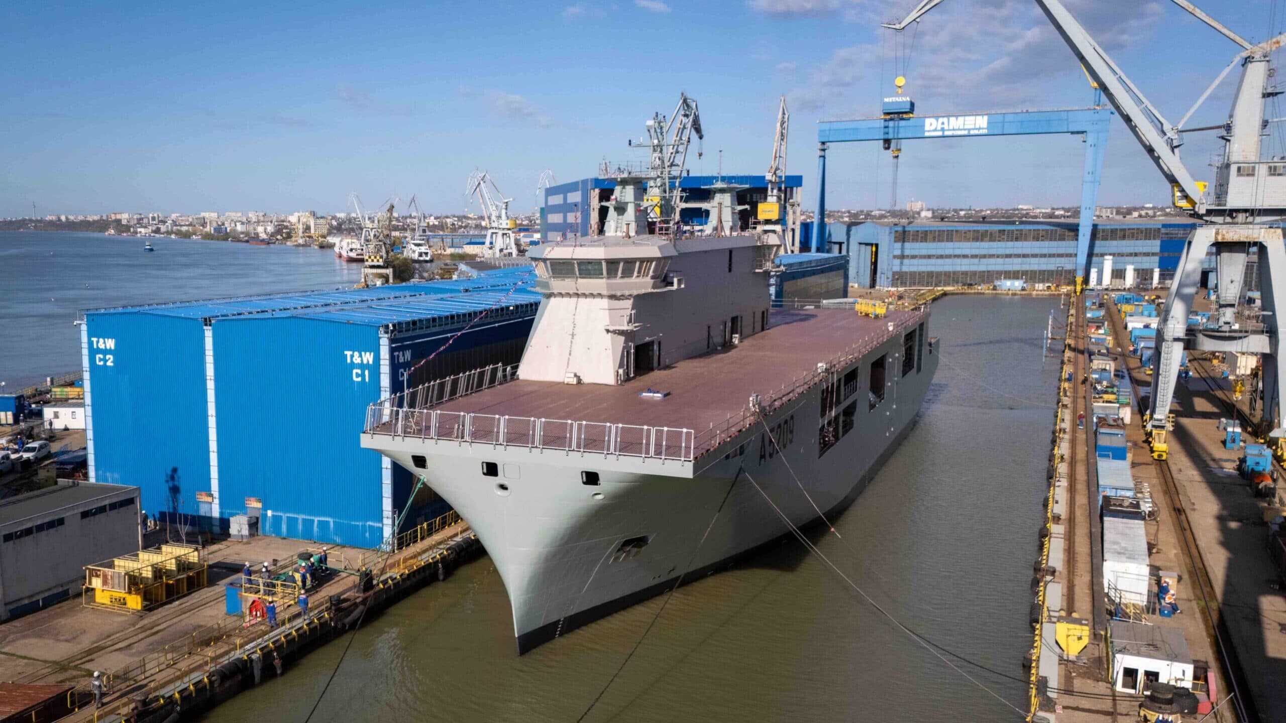 Navy drone carrier features EID communications system