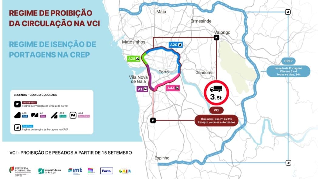 Heavy goods vehicles now banned on the VCI: 60 km detour threatens transport and supply in Porto