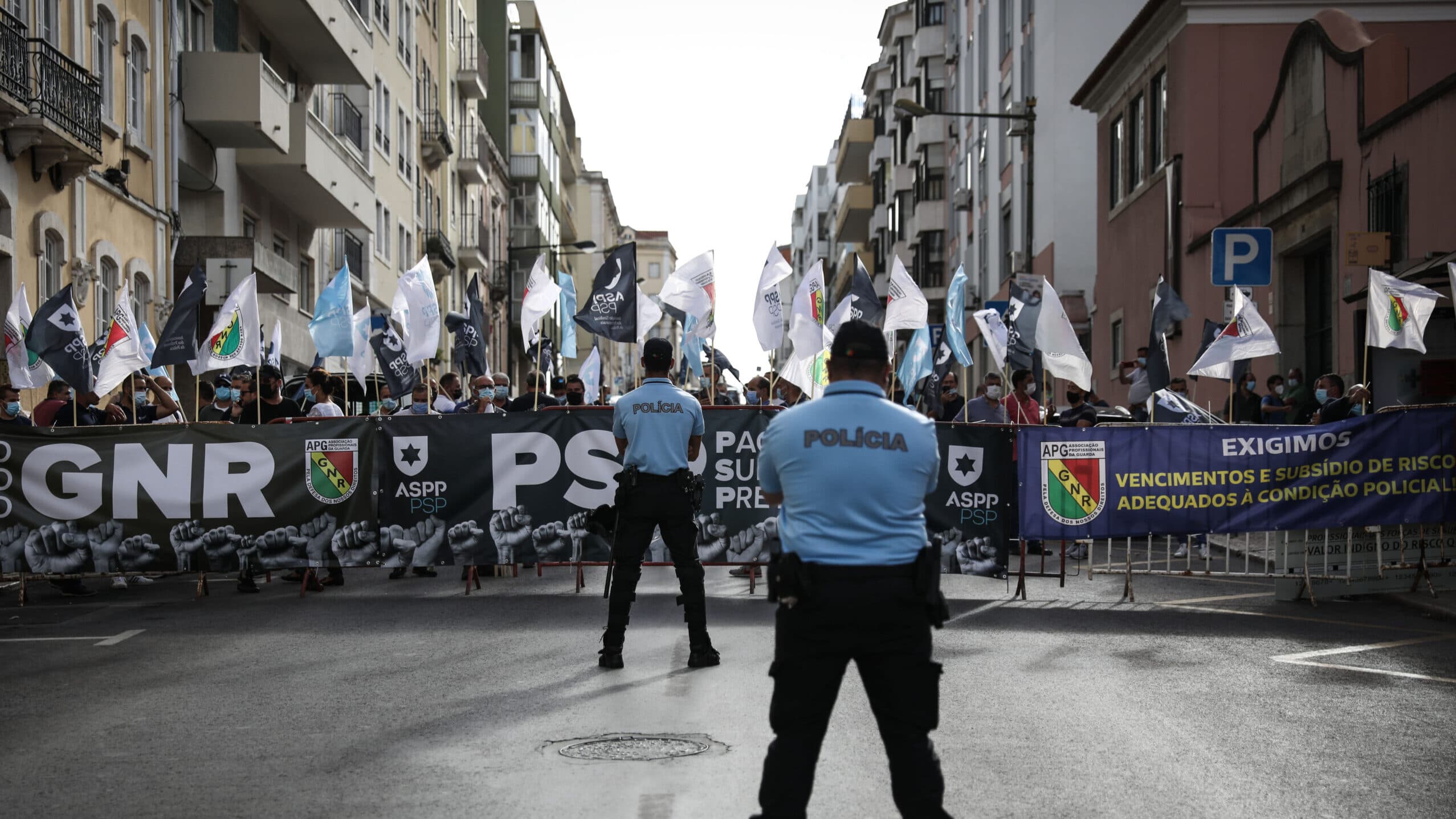 PSP police and GNR military personnel demonstrate in Lisbon for better wages