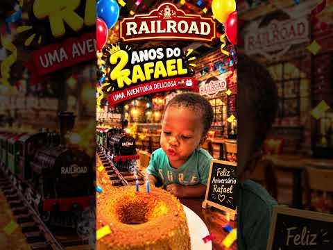 Fomos a um restaurante onde a comida chega de trem… mas o Rafael não quis saber de comer 😂