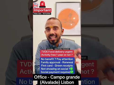 TVDE Food delivery urgentActivity free 1 year or not ?®Live Portugal By Harry | Portugal news latest