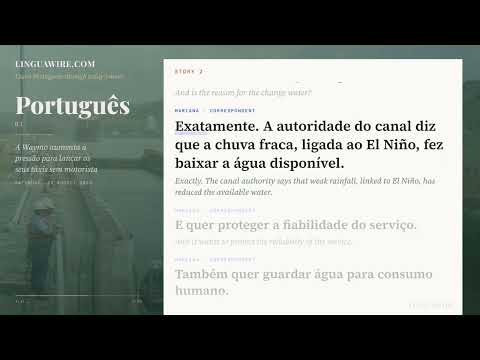 Learn Portuguese B1 | Slow Portuguese News with Subtitles: Panama Canal to Cut Ship Traffic to 32…