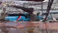 Leiria's bus terminal left like this after Storm Kristin