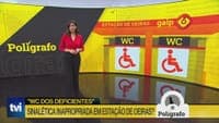 Polígrafo. Was this 'disabled toilet' sign really posted at a station in Oeiras?