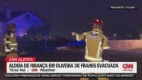 Out-of-control wildfire forces overnight evacuation of the village of Ribança, in Oliveira de Frades