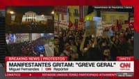 Thousands of protesters shout slogans outside the Assembly of the Republic. See the images