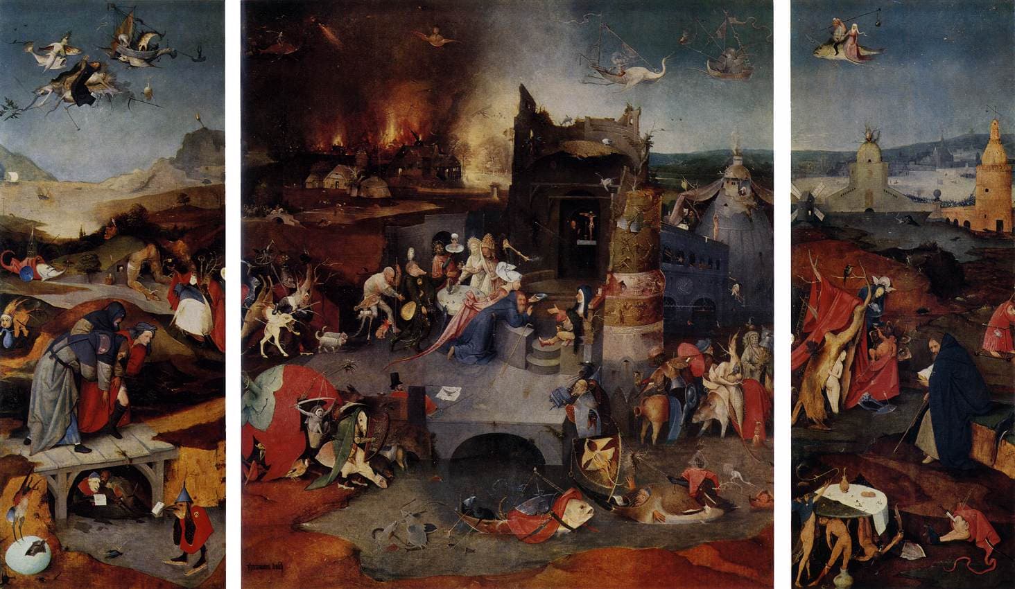 Triptych of the Temptation of St. Anthony by Hieronymus Bosch