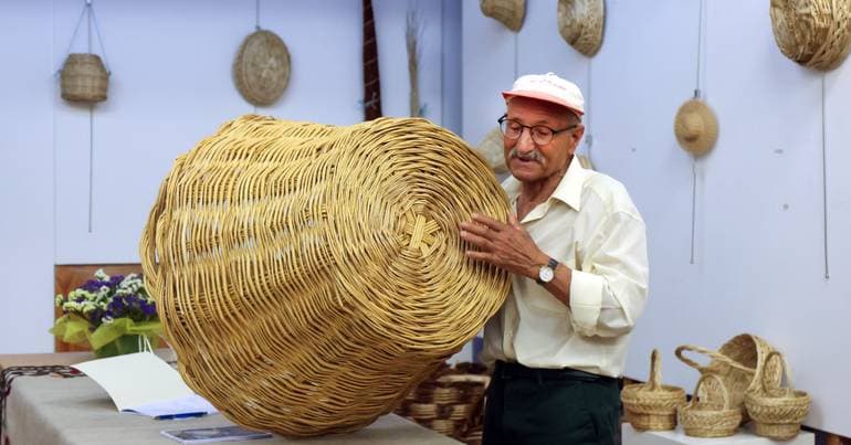 Marcolino has preserved the art of wicker basket weaving for 50 years