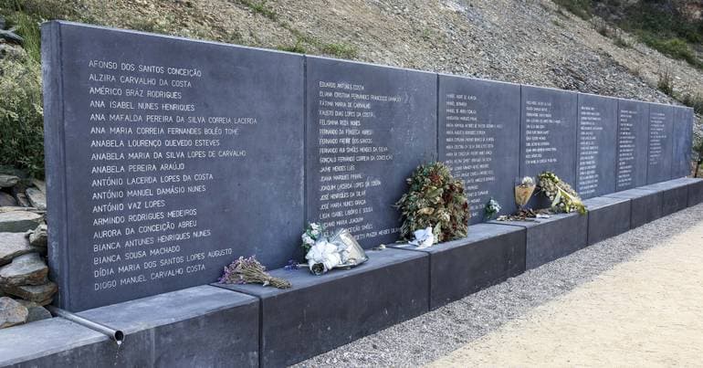 Kristin damaged the Pedrógão Grande memorial