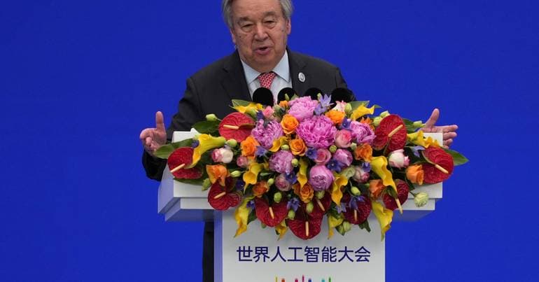 Guterres warns against AI control by countries or companies