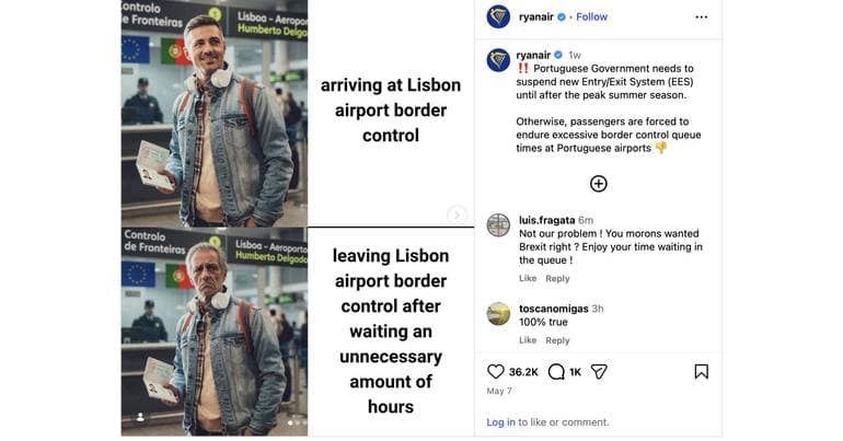 Airport. Ryanair criticises waiting queues on social media