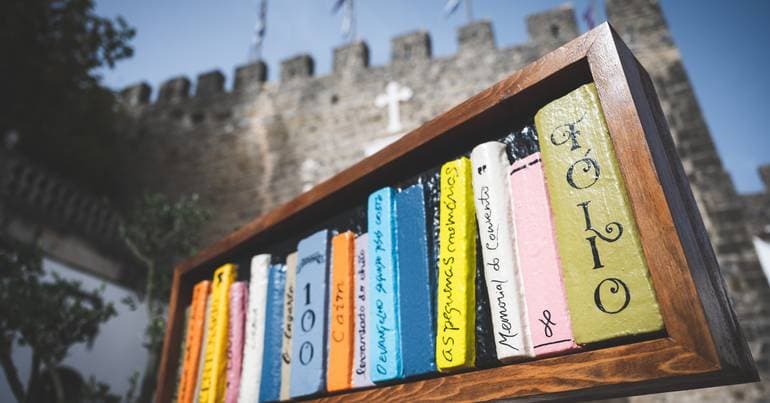 Jon Fosse and Booker at FOLIO in Óbidos in October