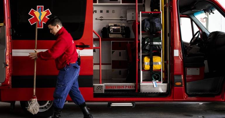 Pedrógão Grande firefighters in temporary facilities