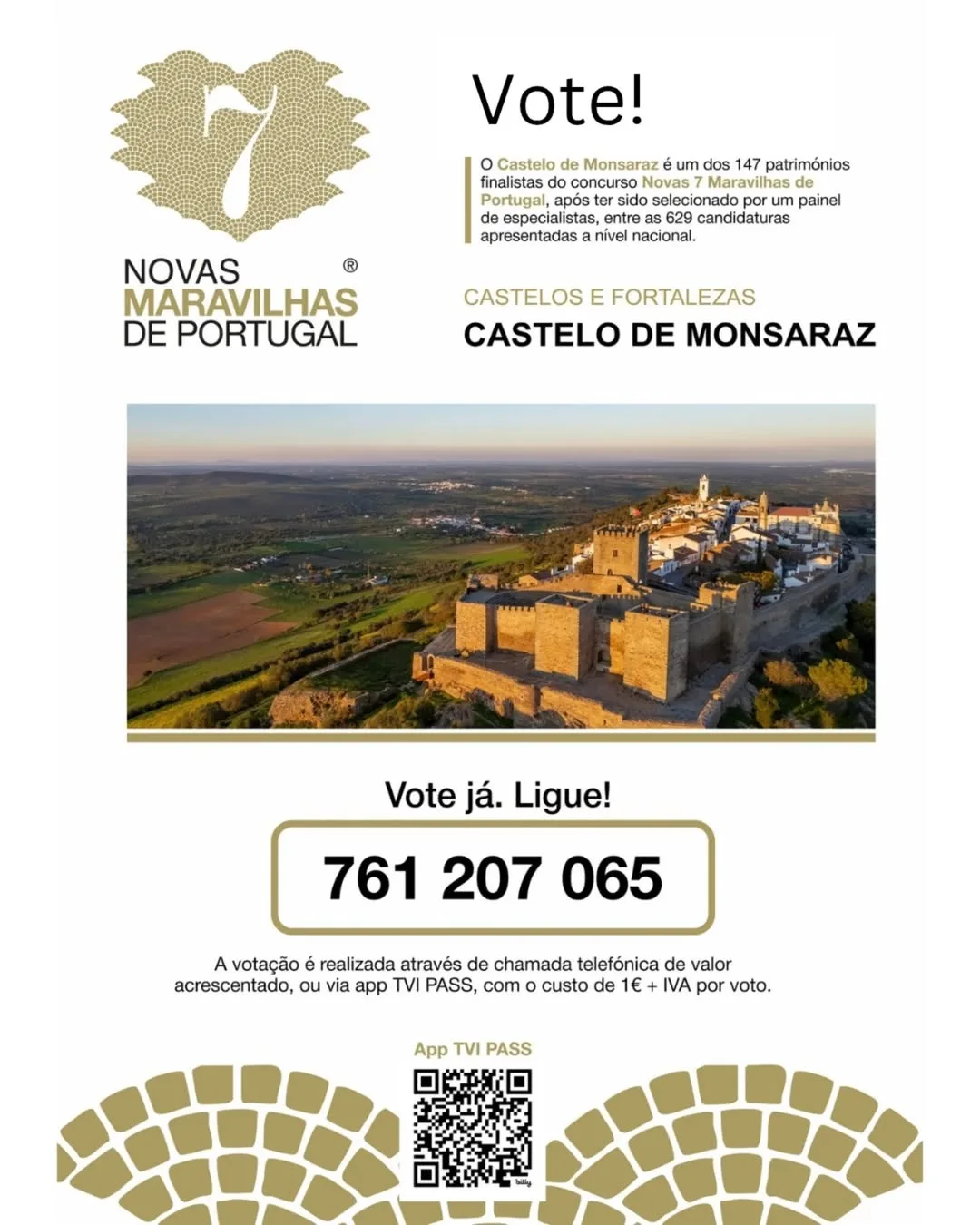 Monsaraz Castle is one of the 147 finalists for the New 7 Wonders of Portugal