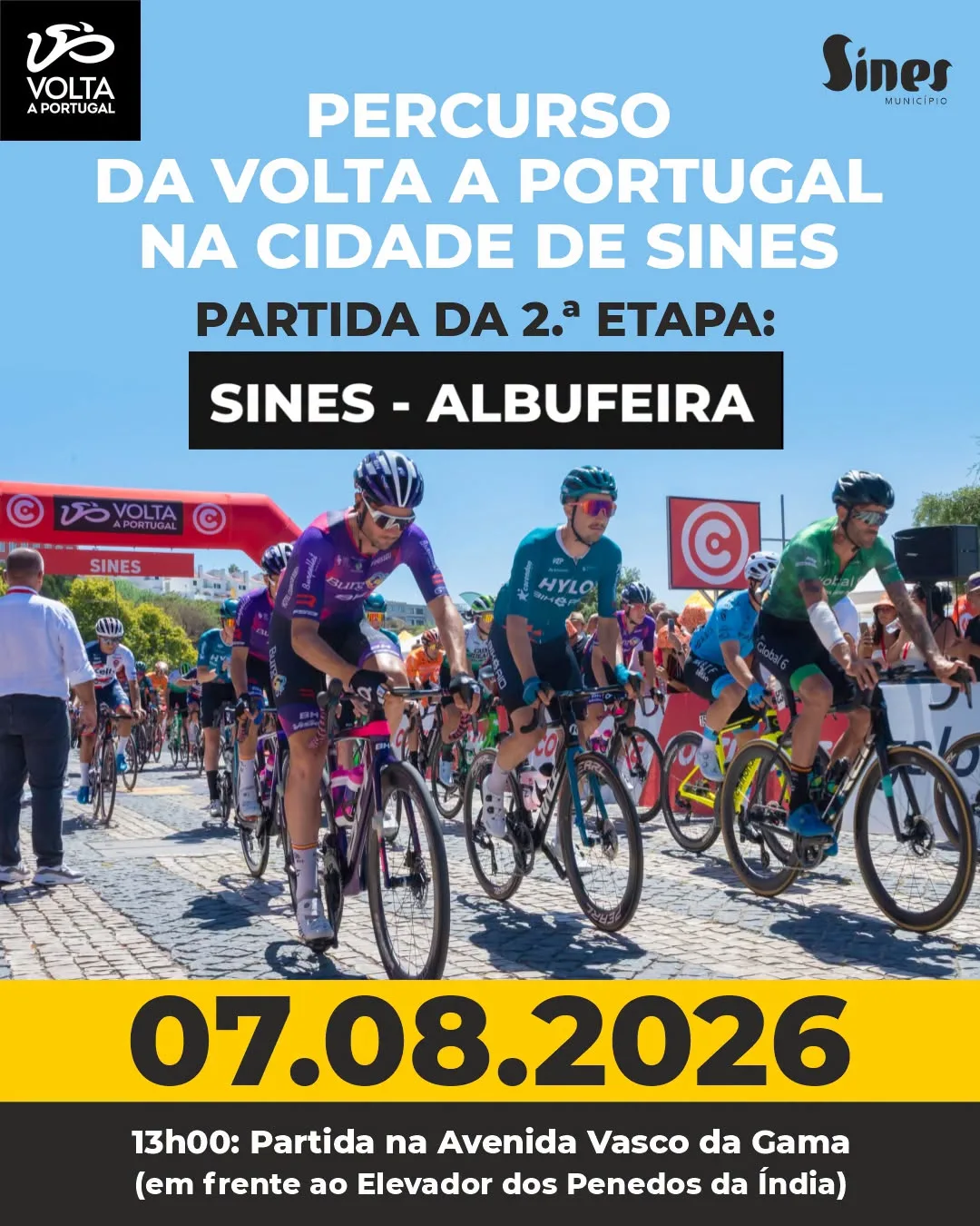 The 2nd stage of the 2026 Volta a Portugal starts from Sines this Friday, August 7th