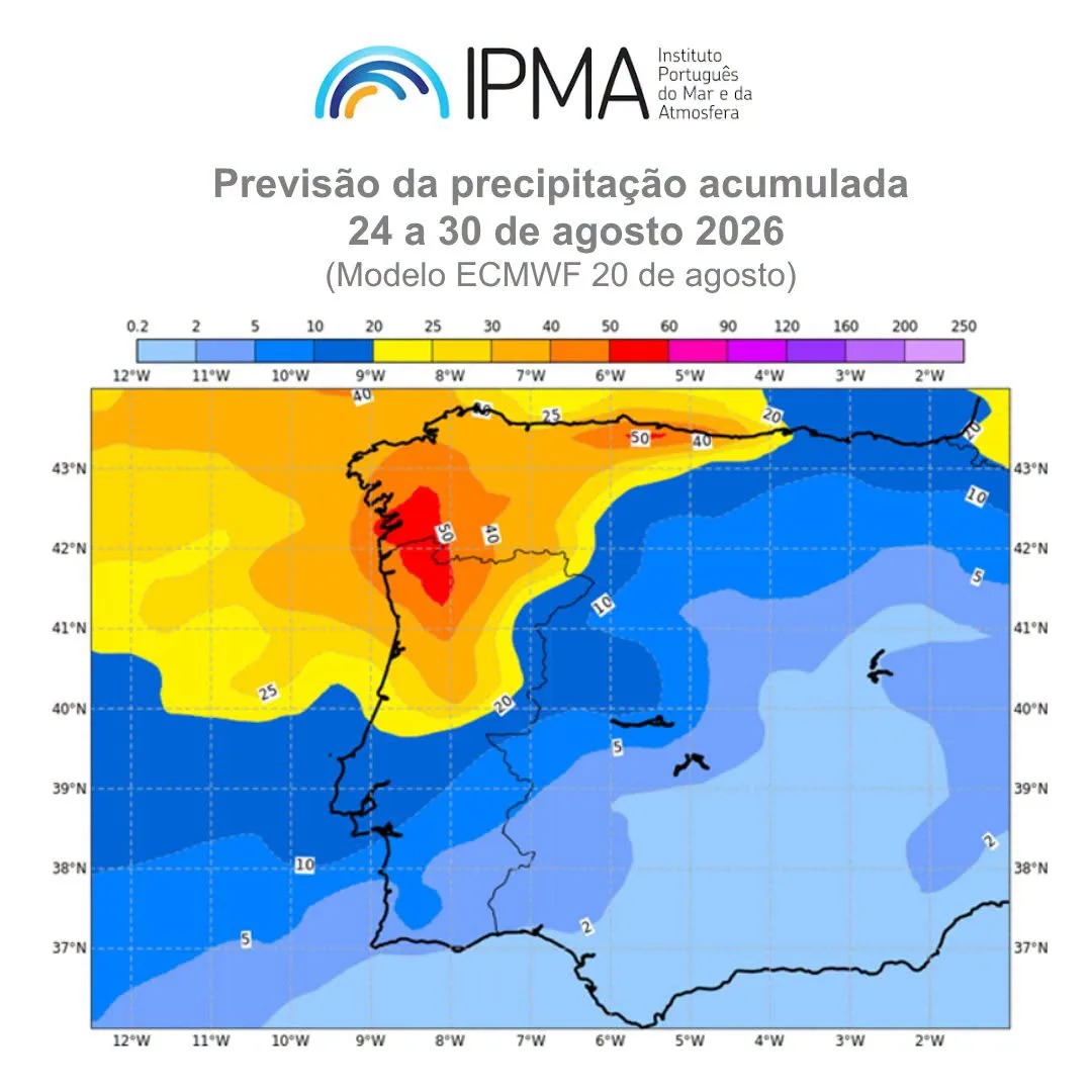 Weather forecast – week of August 24 to 30, 2026 – Portugal