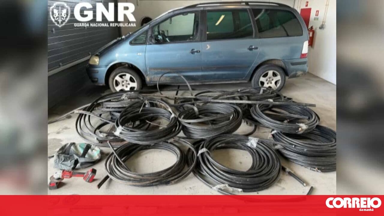 Caught in the act stealing copper cables from telecommunications poles in Castelo Branco