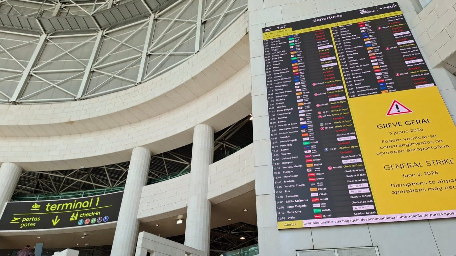 Strike cancels 658 flights nationwide. Lisbon and Ponta Delgada most affected