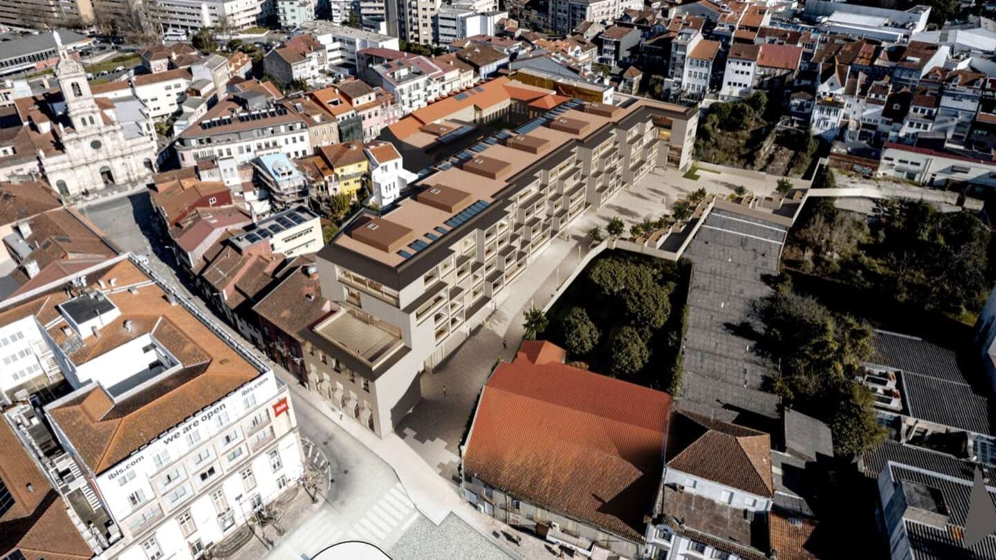 25 million real estate project 'cuts through' a new street with homes and shops in the centre of Braga
