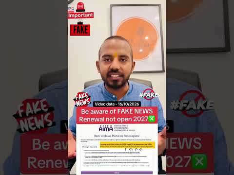 Renewal not open 2027❎ Be aware of FAKE NEWS | ®Live Portugal By Harry | Advocate Harry | Portugal