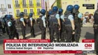 Police and protesters clash near Assembly of the Republic