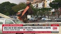 The first images of the site where two workers died after a crane fell in Sintra