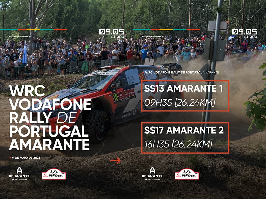 Rally de Portugal passes through Amarante on May 9th with a 26.24 km stage run twice