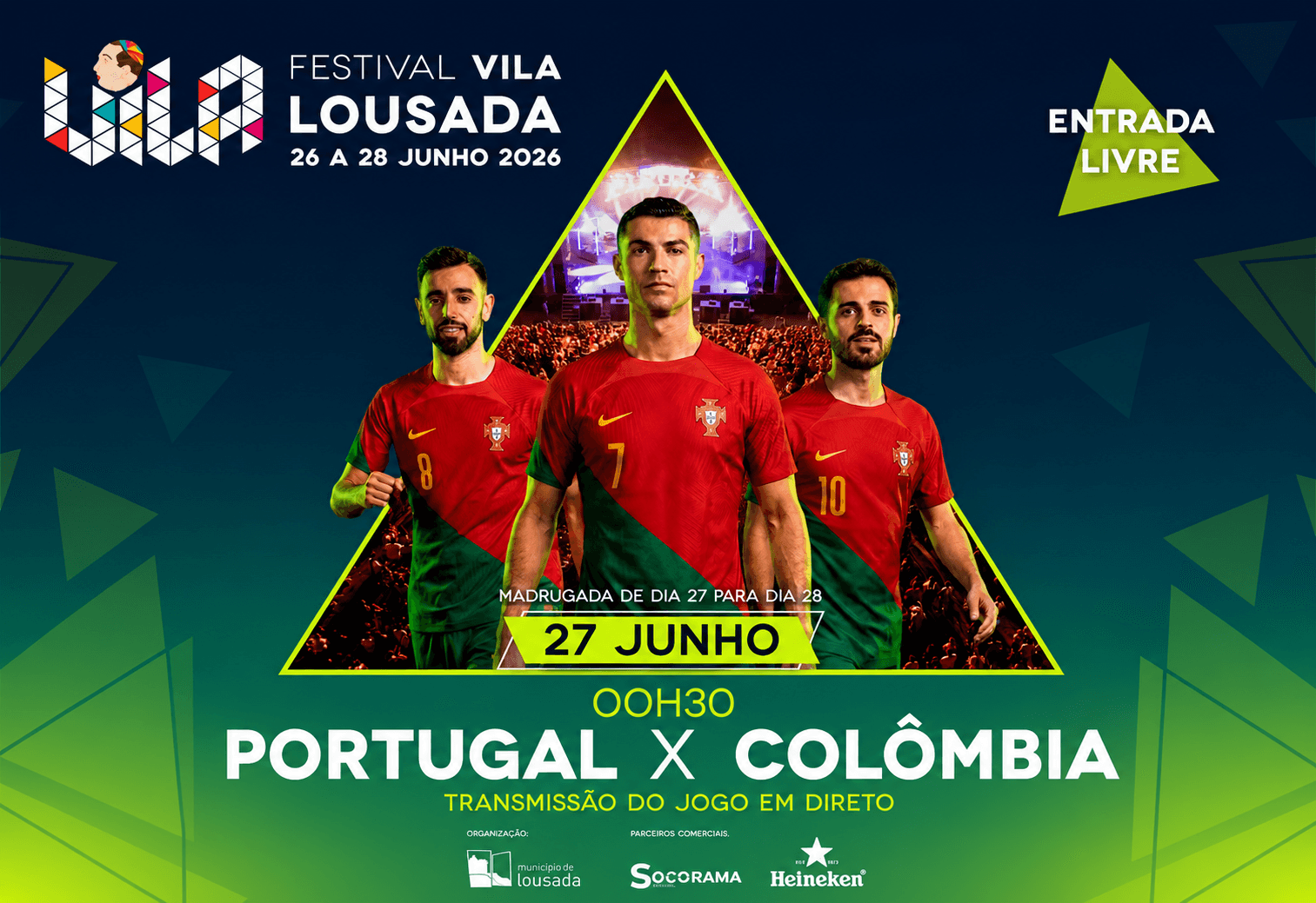 VILA Festival to broadcast Portugal vs Colombia match live in a large fan zone in Lousada
