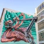 Bordalo II’s giant flamingos take flight in Olhão