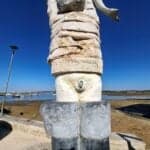 Restoration work underway on vandalised Alvor fisherman sculpture